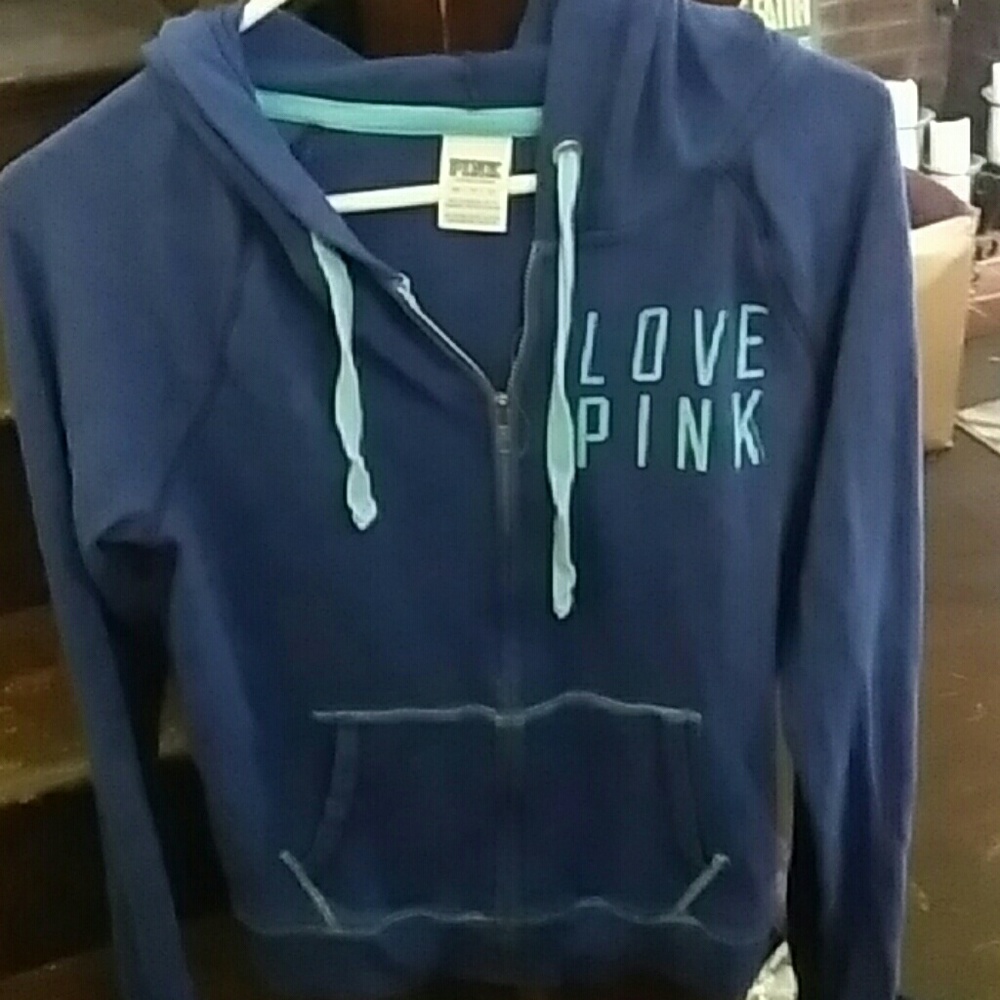 Pink  Victoria Secret blue hoodie